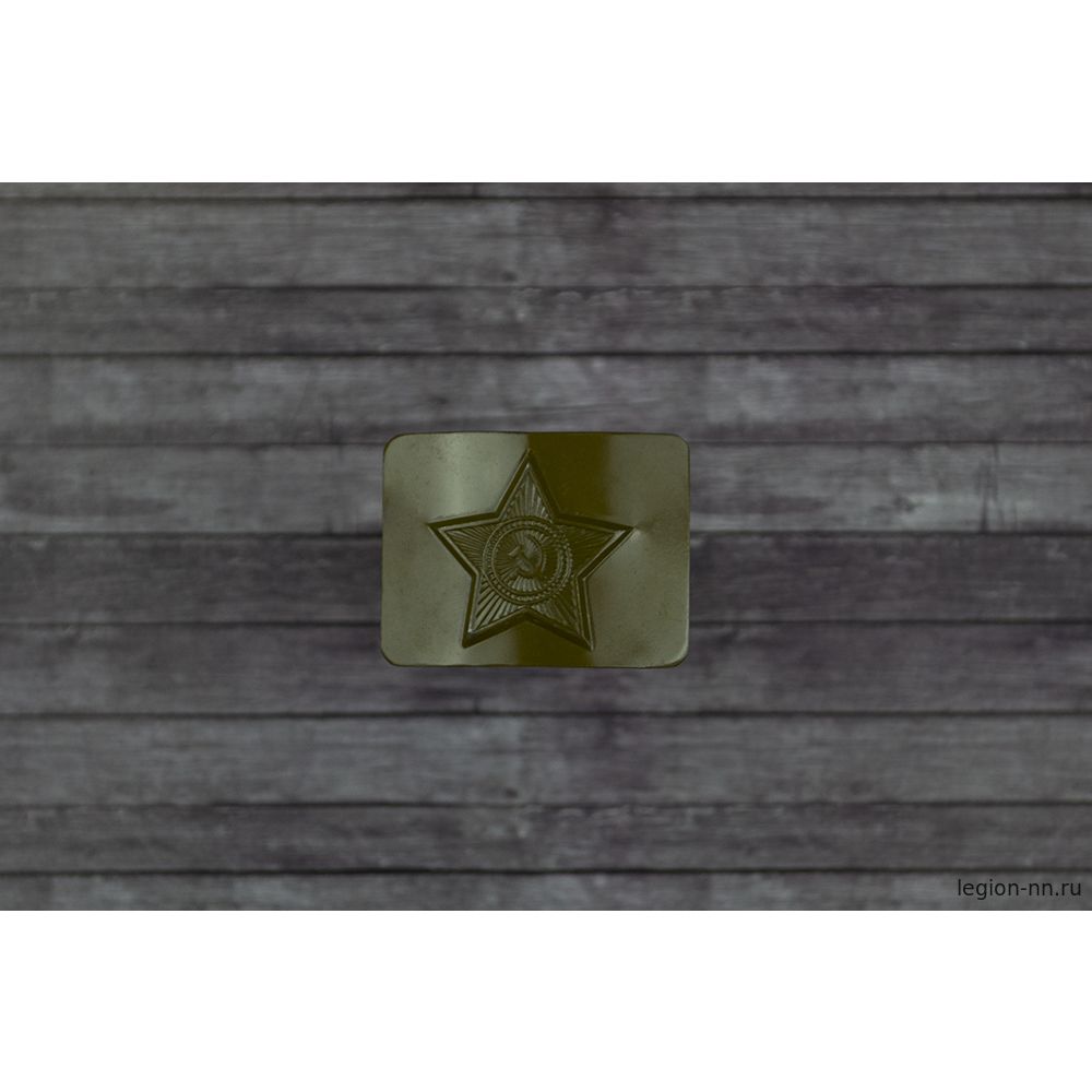Бляха на солдатский ремень латунная Звезда СА (оливковая крашеная), изображение 1